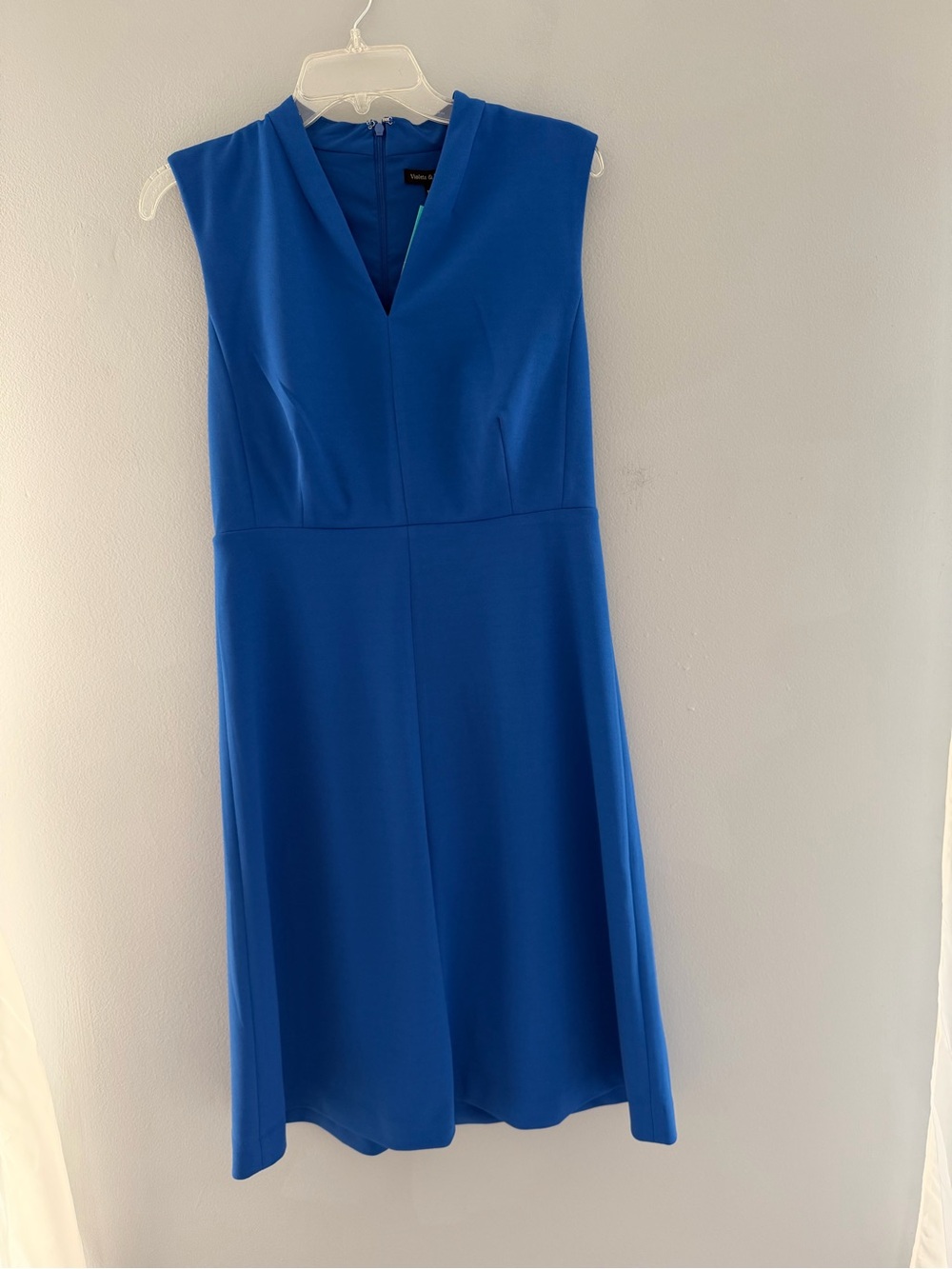 Sleeveless V-Neck Cobalt Midi Dress